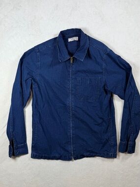 Men's Wallace & Barnes XS Navy Lightweight Zip Shirt Jacket Chambray Western